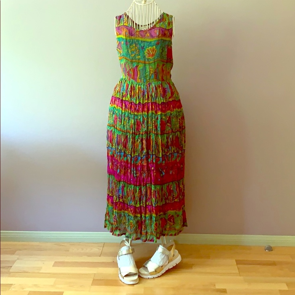 VTG 🐠 🐚 Colorful Fish dress Vibrant STUNNING